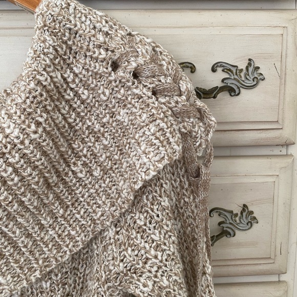 Vici Heather Oatmeal Cowl Neck Sweater - Picture 4 of 6